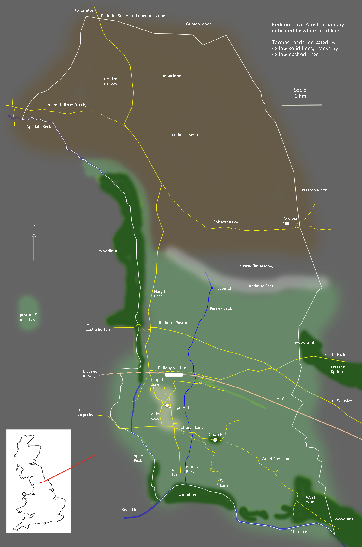 Map of Redmire CP